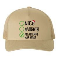 Christmas Nice Naughty An Attempt Was Made Xmas List Santa Yupoong Adult 5-Panel Trucker Hat