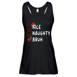 Christmas Nice Naughty Bruh Funny Xmas List Ladies Essential Flowy Tank