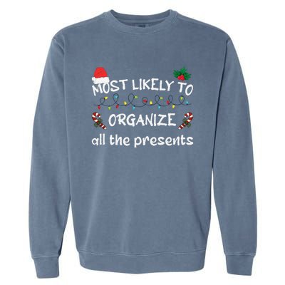 Christmas Nice Naughty An Attempt Was Made Xmas List Santa Garment-Dyed Sweatshirt