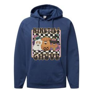 Chicken Nugget Nineties Ghouls Nugget 90s Halloween Retro Performance Fleece Hoodie