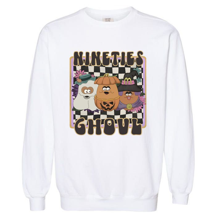 Chicken Nugget Nineties Ghouls Nugget 90s Halloween Retro Garment-Dyed Sweatshirt