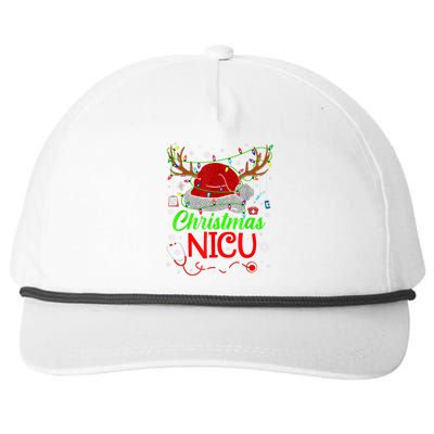 Christmas Nicu Nurse Crew Santa Hat Stethoscope Xmas Pajamas Gift Snapback Five-Panel Rope Hat