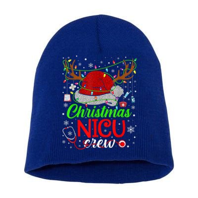 Christmas Nicu Nurse Crew Santa Hat Stethoscope Xmas Pajamas Gift Short Acrylic Beanie