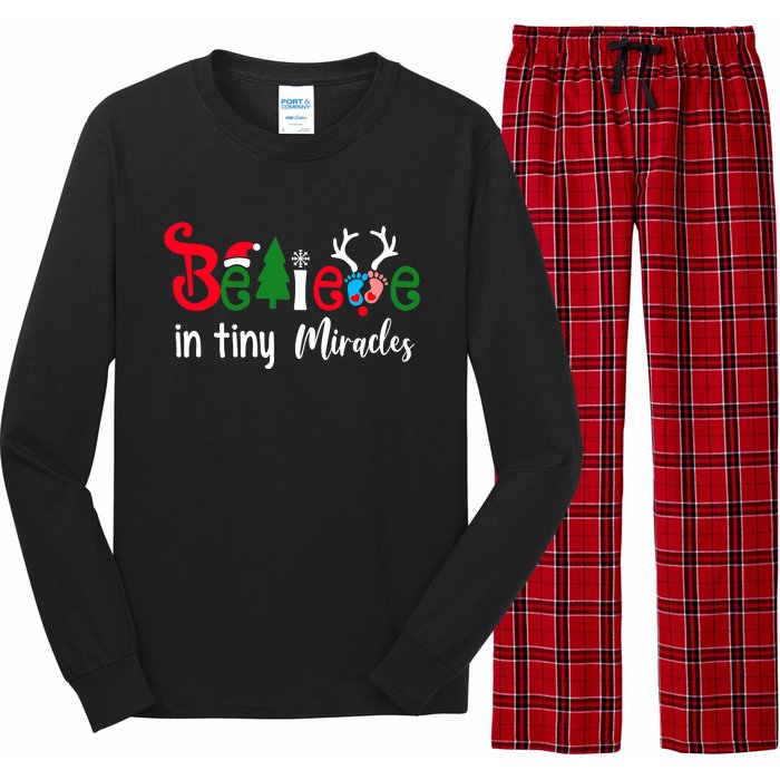 Christmas NICU Nurse Believe In Tiny Miracles Long Sleeve Pajama Set