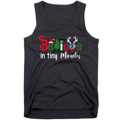 Christmas NICU Nurse Believe In Tiny Miracles Tank Top