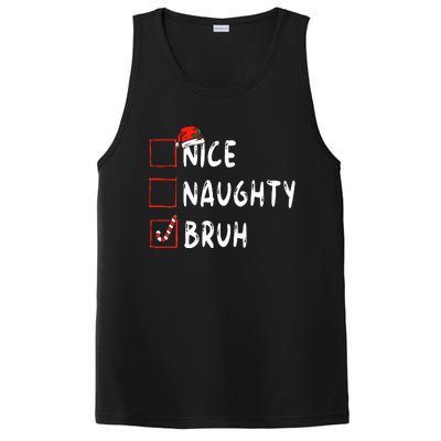 Christmas Nice Naughty Bruh Funny Xmas List PosiCharge Competitor Tank