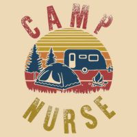Camp Nurse Nursing Outdoor Summer Camping Retro Sunset Zip Tote Bag