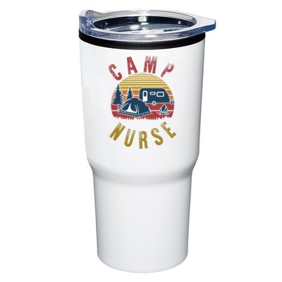 Camp Nurse Nursing Outdoor Summer Camping Retro Sunset Tumbler