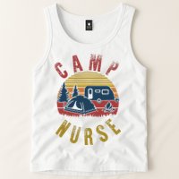 Camp Nurse Nursing Outdoor Summer Camping Retro Sunset Tank Top