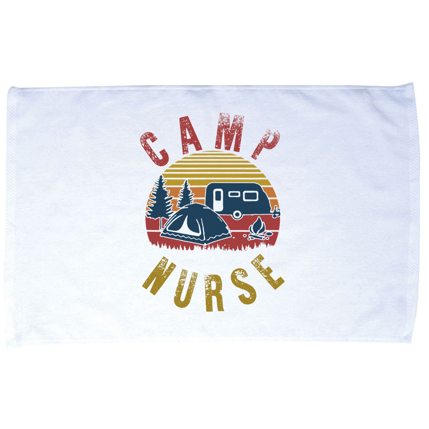 Camp Nurse Nursing Outdoor Summer Camping Retro Sunset Microfiber Hand Towel