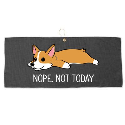 Corgi Nope Not Today Gift Large Microfiber Waffle Golf Towel