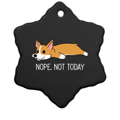 Corgi Nope Not Today Gift Ceramic Star Ornament