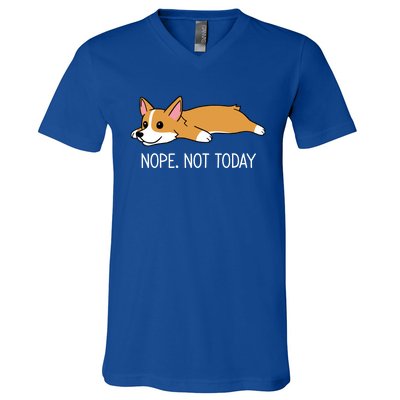 Corgi Nope Not Today Gift V-Neck T-Shirt