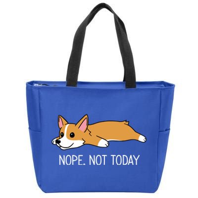 Corgi Nope Not Today Gift Zip Tote Bag