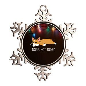 Corgi Nope Not Today Gift Metallic Star Ornament