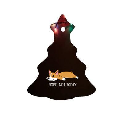 Corgi Nope Not Today Gift Ceramic Tree Ornament