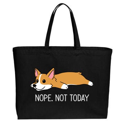 Corgi Nope Not Today Gift Cotton Canvas Jumbo Tote