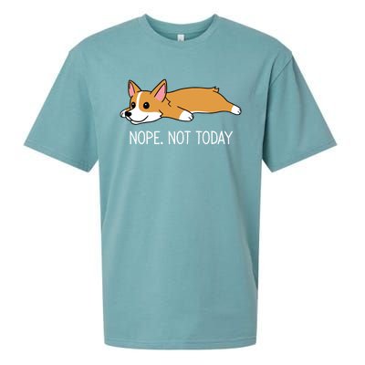 Corgi Nope Not Today Gift Sueded Cloud Jersey T-Shirt