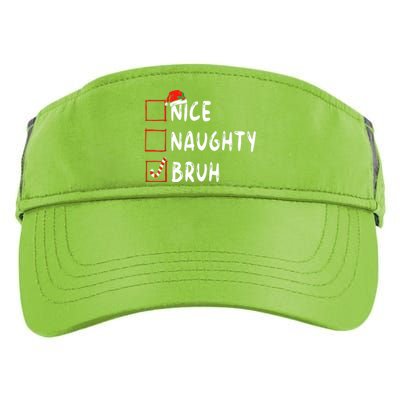 Christmas Nice Naughty Bruh Sarcastic Christmas Adult Drive Performance Visor