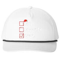 Christmas Nice Naughty Bruh Sarcastic Christmas Snapback Five-Panel Rope Hat