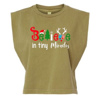 Christmas NICU Nurse Believe In Tiny Miracles Wo  Garment-Dyed Women's Muscle Tee