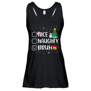 Christmas Nice Naughty Bruh Funny Xmas List Ladies Essential Flowy Tank