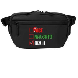 Christmas Nice Naughty Bruh Funny Xmas List Crossbody Pack