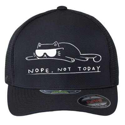 Cat Nope Not Today Flexfit Unipanel Trucker Cap