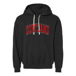 Cortland Ny New York Varsity Garment-Dyed Fleece Hoodie