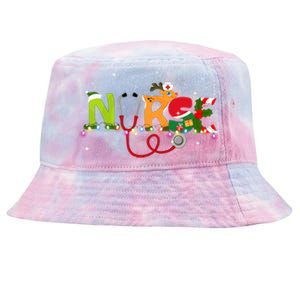 Christmas Nurse Nurse Stethoscope Christmas Tree Ornats Gift Tie-Dyed Bucket Hat