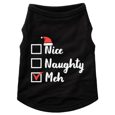 Christmas Nice Naughty Meh Funny Xmas List Doggie Tank