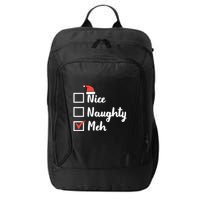 Christmas Nice Naughty Meh Funny Xmas List City Backpack