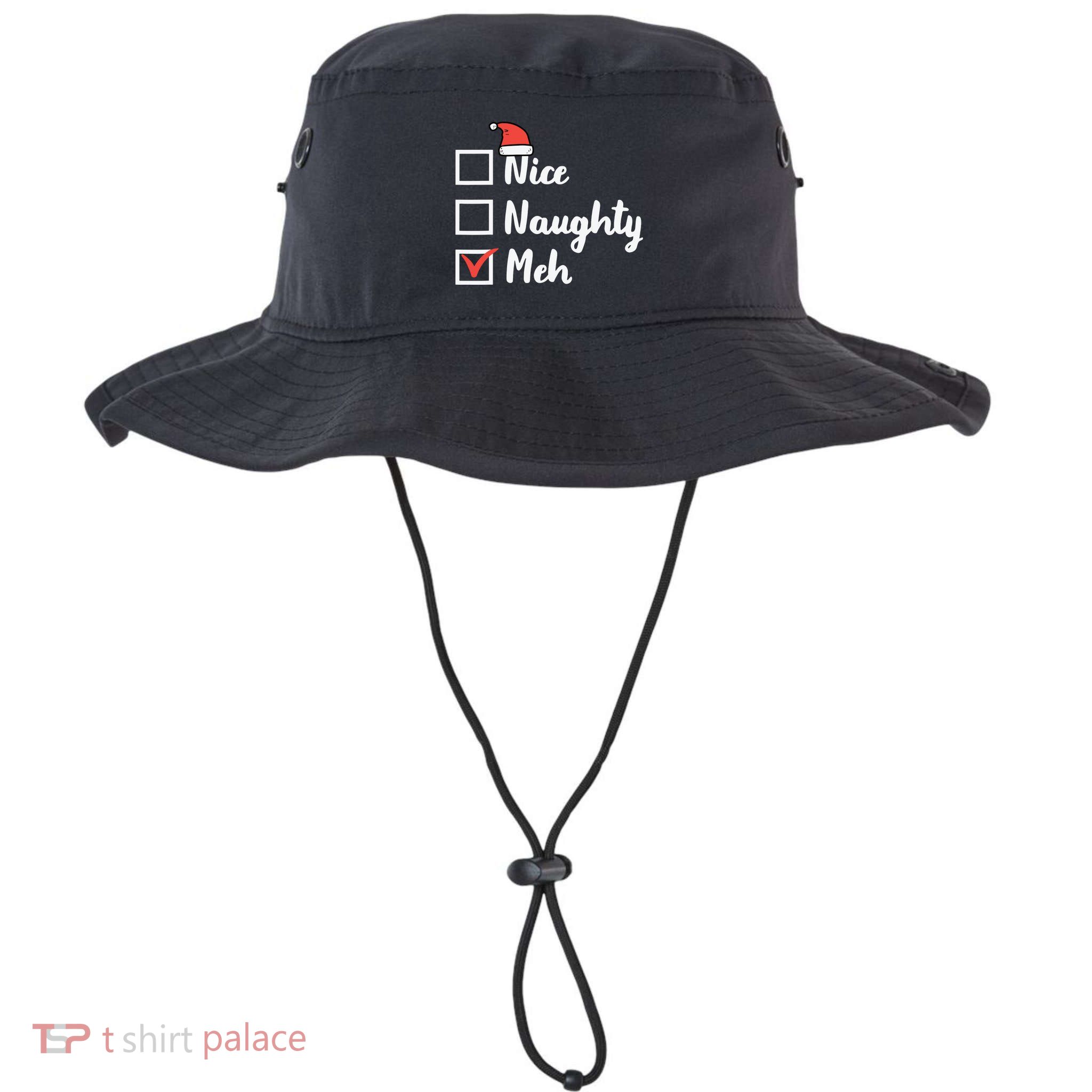 Christmas Nice Naughty Meh Funny Xmas List Bucket Hat