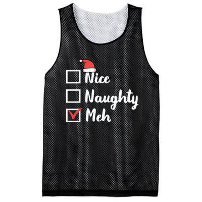 Christmas Nice Naughty Meh Funny Xmas List Mesh Reversible Basketball Jersey Tank