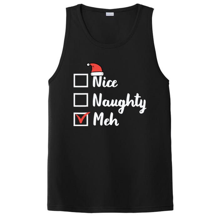 Christmas Nice Naughty Meh Funny Xmas List PosiCharge Competitor Tank