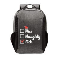 Christmas Nice Naughty Meh Funny Xmas List Vector Backpack