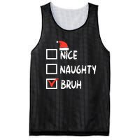 Christmas Nice Naughty Bruh Funny Xmas List Mesh Reversible Basketball Jersey Tank