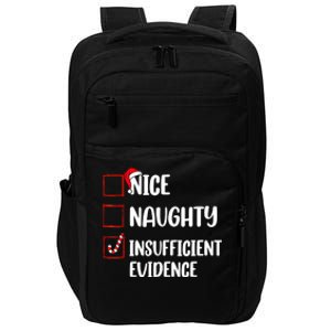 Christmas Nice Naughty Insufficient Evidence Santa Impact Tech Backpack