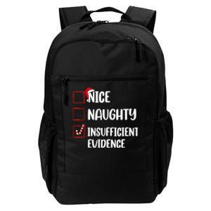 Christmas Nice Naughty Insufficient Evidence Santa Daily Commute Backpack