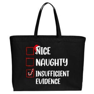 Christmas Nice Naughty Insufficient Evidence Santa Cotton Canvas Jumbo Tote