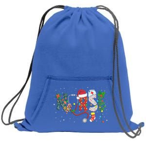 Christmas Nurse Nursing Health Worker Christmas Pattern Funny Gift Sweatshirt Cinch Pack Bag