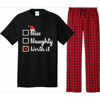 Christmas Nice Naughty Worth It Funny Xmas Pajama Set