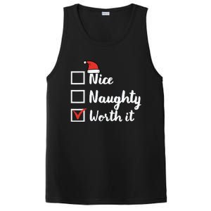 Christmas Nice Naughty Worth It Funny Xmas PosiCharge Competitor Tank