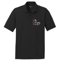 Christmas Nice Naughty Worth It Funny Xmas PosiCharge RacerMesh Polo