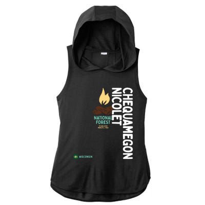 Chequamegon Nicolet National Forest Vertical Wisconsin Gift Ladies PosiCharge Tri-Blend Wicking Draft Hoodie Tank