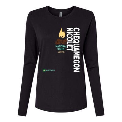 Chequamegon Nicolet National Forest Vertical Wisconsin Gift Womens Cotton Relaxed Long Sleeve T-Shirt