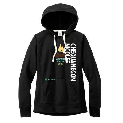 Chequamegon Nicolet National Forest Vertical Wisconsin Gift Women's Fleece Hoodie