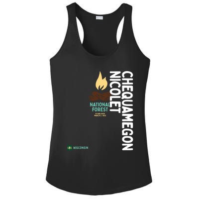 Chequamegon Nicolet National Forest Vertical Wisconsin Gift Ladies PosiCharge Competitor Racerback Tank