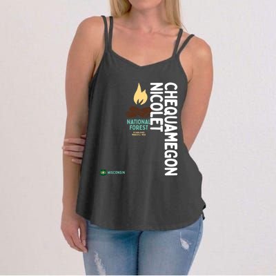 Chequamegon Nicolet National Forest Vertical Wisconsin Gift Women's Strappy Tank