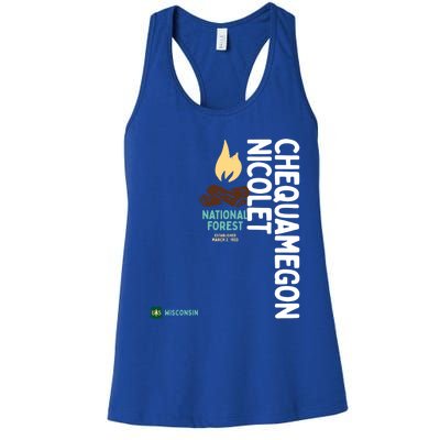 Chequamegon Nicolet National Forest Vertical Wisconsin Gift Women's Racerback Tank